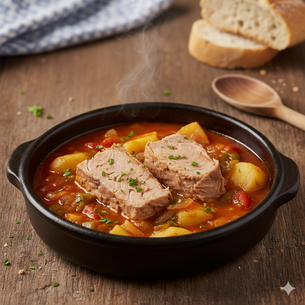 Marmitaco Relámpago de Atún con Patatas y Pimientos